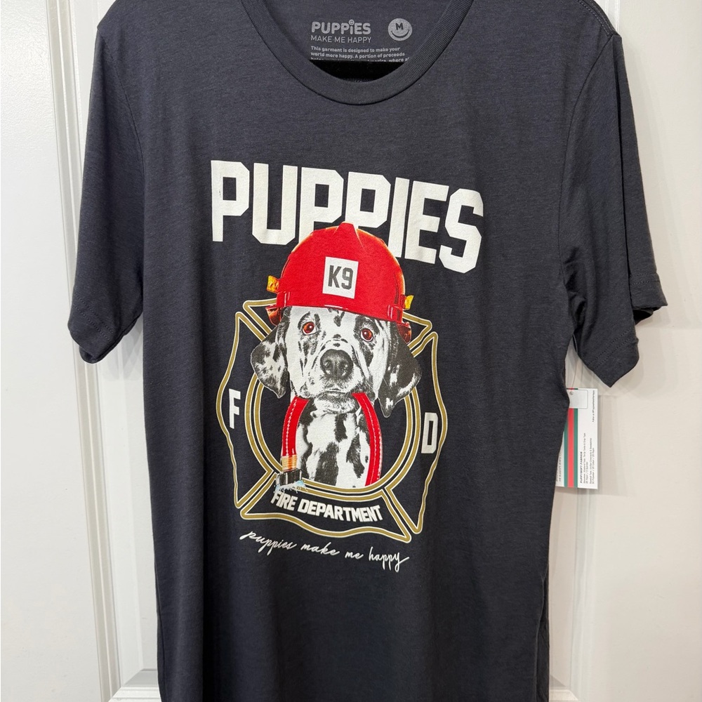 PUPPIES Black Short Sleeve Tee